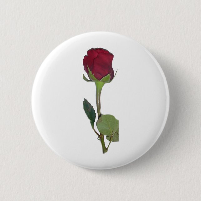 Badge Rond 5 Cm Rose rouge (Devant)