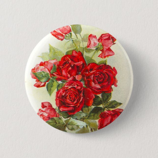 Badge Rond 5 Cm rose rouge (Devant)
