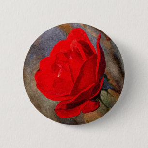 Badge Rond 5 Cm Rose rouge