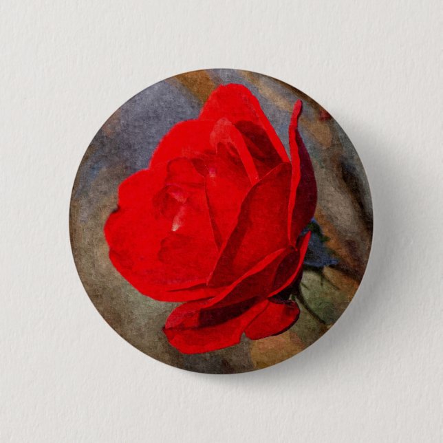 Badge Rond 5 Cm Rose rouge (Devant)
