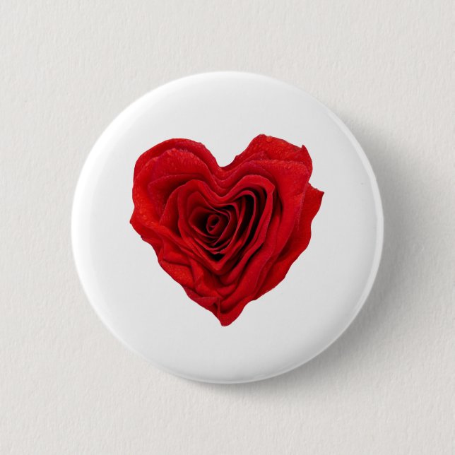 Badge Rond 5 Cm Rose rouge (Devant)