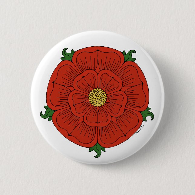 Badge Rond 5 Cm Rose rouge de Lancastre (Devant)