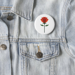 Badge Rond 5 Cm Rose rouge intemporelle