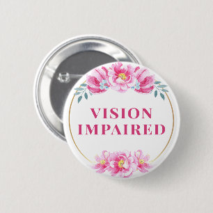 Badge Rond 5 Cm Rose sauvage rose féminine vision altérée florale