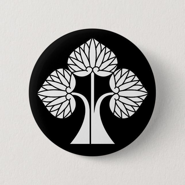 Badge Rond 5 Cm Rose trémière dressée (Devant)