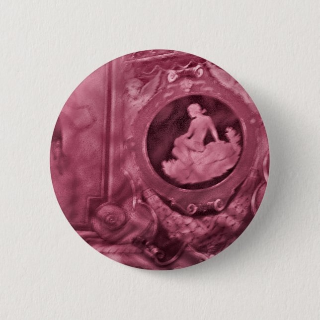 Badge Rond 5 Cm Rose vintage de camée (Devant)