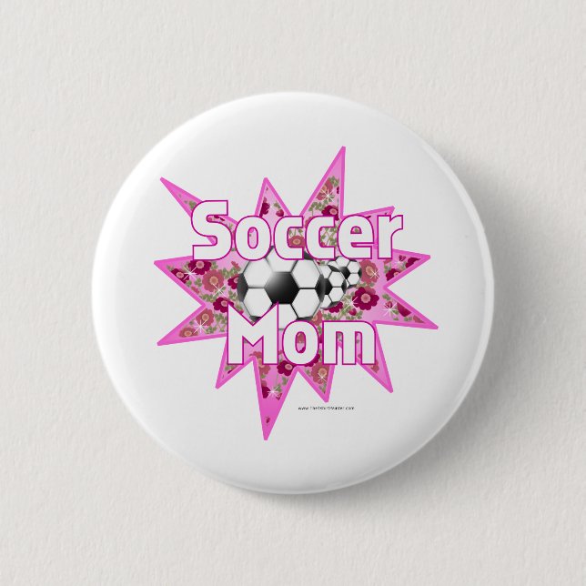 Badge Rond 5 Cm Roses de maman de football (Devant)