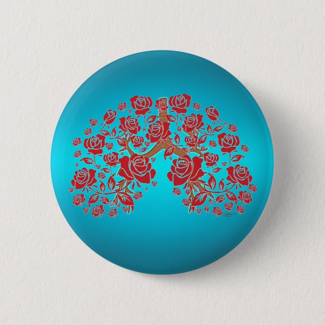 Badge Rond 5 Cm Roses et espoir (Devant)
