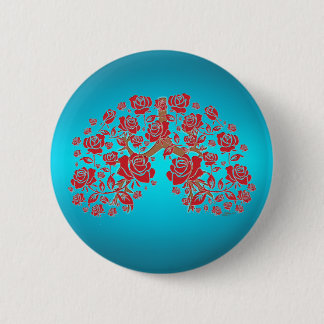 Badge Rond 5 Cm Roses et espoir