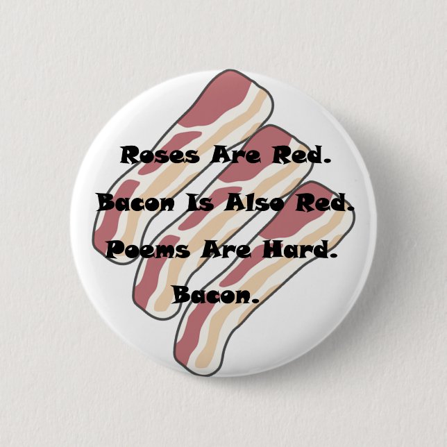 Badge Rond 5 Cm Roses et lard (Devant)