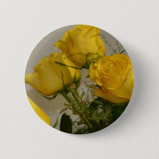 Badge Rond 5 Cm Roses jaunes (Devant)