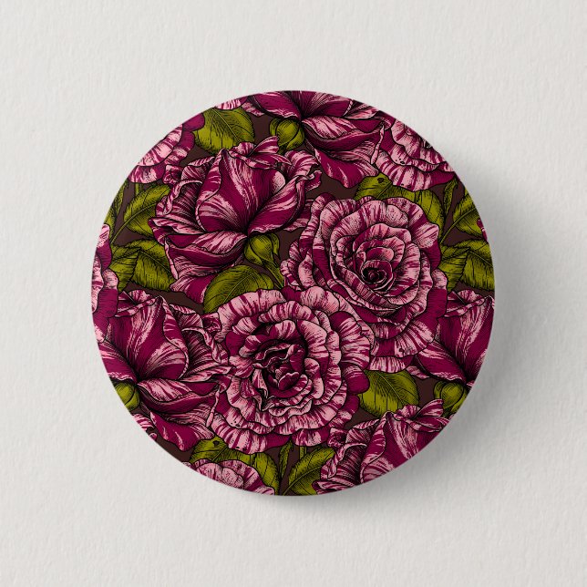 Badge Rond 5 Cm Roses pour vous (Devant)
