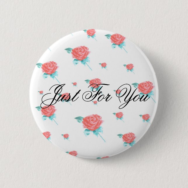 Badge Rond 5 Cm Roses rouges (Devant)