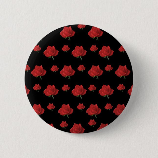 Badge Rond 5 Cm Roses rouges (Devant)