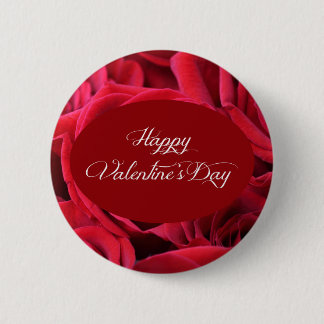 Badge Rond 5 Cm Roses rouges de Saint-Valentin