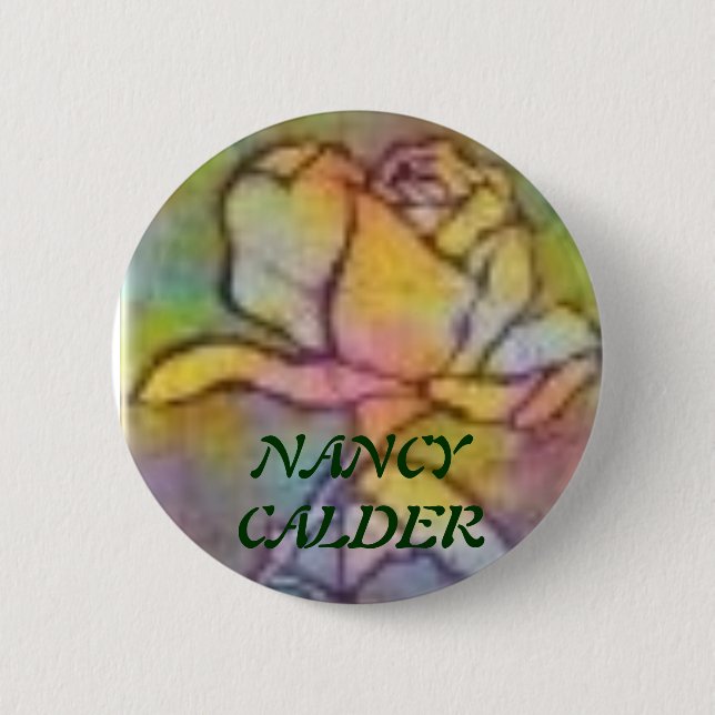 Badge Rond 5 Cm rosestainglass, NANCYCALDER (Devant)