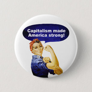 Badge Rond 5 Cm Rosie le bouton de Rivoir-Capitalisme