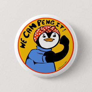 Badge Rond 5 Cm Rosie le Penguiter