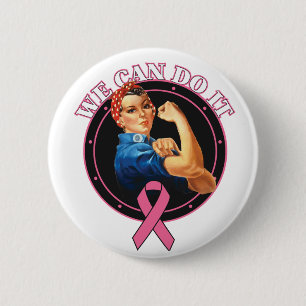 Badge Rond 5 Cm Rosie Le Riveter Nous Pouvons Le Faire Cancer Du S