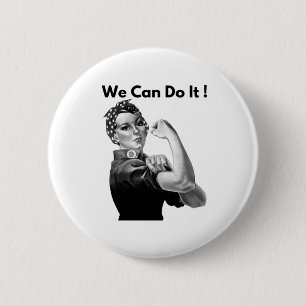 Badge Rond 5 Cm Rosie Le Riveter On Peut Le Faire