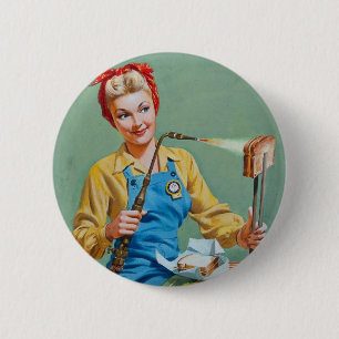 Badge Rond 5 Cm Rosie le rivoir fait le fromage grillé