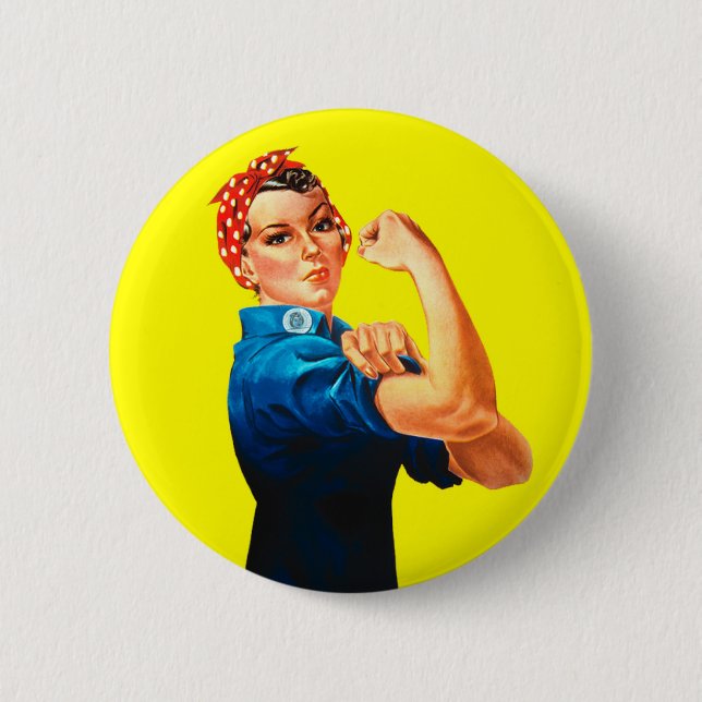 Badge Rond 5 Cm Rosie le rivoir - nous pouvons le faire, icône (Devant)