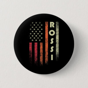 Badge Rond 5 Cm Rossi Nom Funny Retro Vintage Anniversaire Amériqu