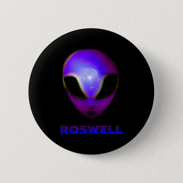 Badge Rond 5 Cm Roswell New Mexico Alien  (Devant)
