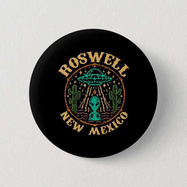 Badge Rond 5 Cm Roswell Nm 1947 - Funny Roswell Aviation New Mexic (Devant)
