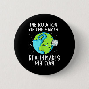 Badge Rond 5 Cm Rotation De La Terre Rend Ma Journée Drôle Science