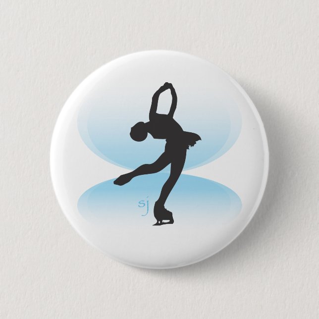 Badge Rond 5 Cm Rotation de patineur artistique (Devant)