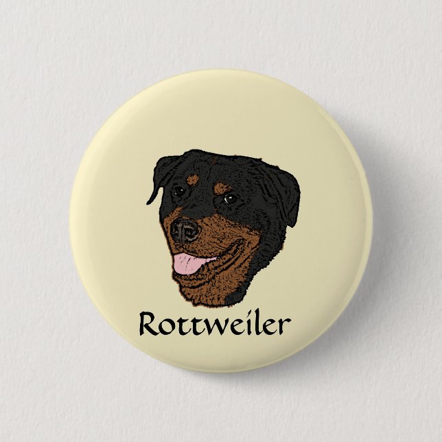Badge Rond 5 Cm Rottweiler (Devant)