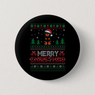 Badge Rond 5 Cm Rottweiler Amoureux de les chiens Santa Hat Christ