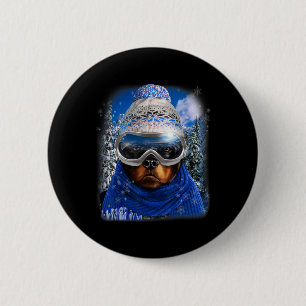 Badge Rond 5 Cm Rottweiler Chien En Hiver Ski Snowboard Sport Nous