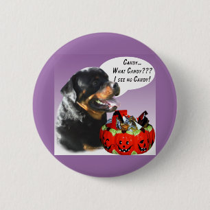 Badge Rond 5 Cm Rottweiler Halloween Candy