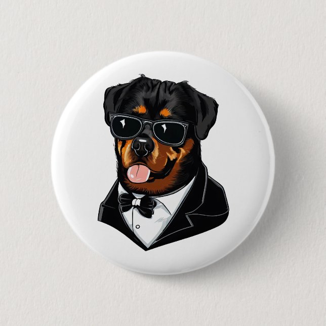Badge Rond 5 Cm Rottweiler Le Gardien Du Corps (Devant)