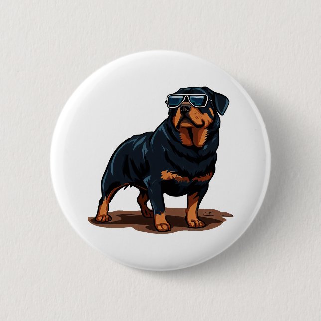 Badge Rond 5 Cm Rottweiler Le Gent (Devant)