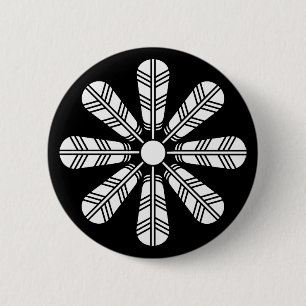 Badge Rond 5 Cm Roue de huit plumes de faucon