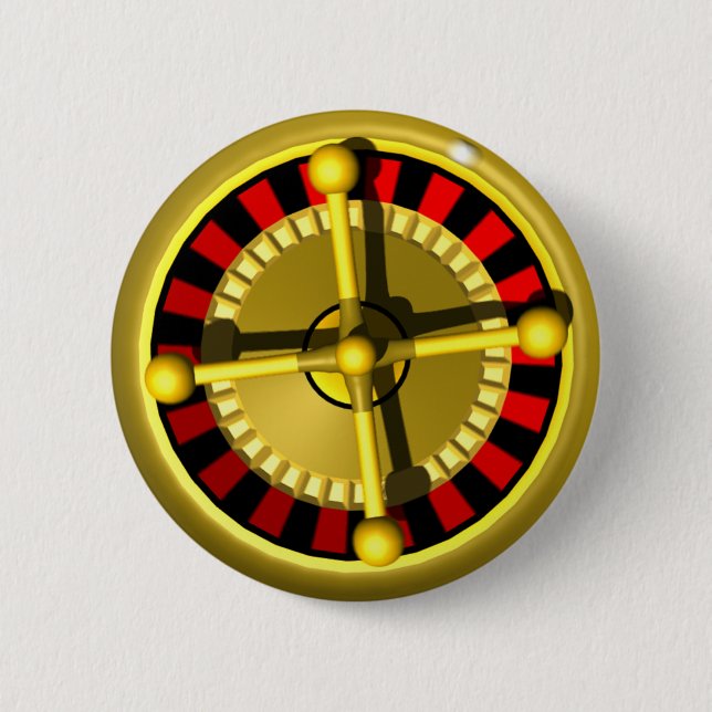 Badge Rond 5 Cm roue de roulette 3d (Devant)