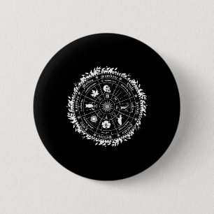 Badge Rond 5 Cm Roue païenne de l'année Sorcière Wicca Joyeuse Ost
