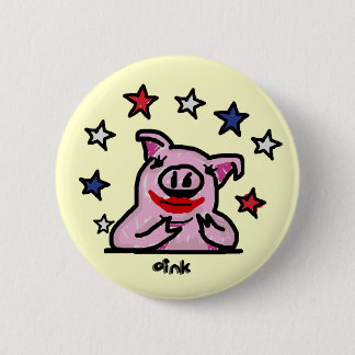 Badge Rond 5 Cm Rouge à lèvres sur un porc