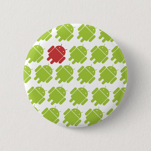 Badge Rond 5 Cm Rouge androïde volant (Devant)