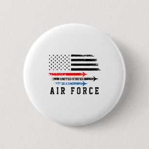 Badge Rond 5 Cm Rouge Blanc Bleu Survol de l'Armée de l'Air Fier A