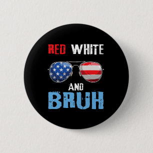 Badge Rond 5 Cm Rouge Blanc Et Bruh 4 juillet Garçons Ado patrioti