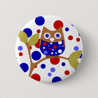 Badge Rond 5 Cm Rouge, Blanc et Qui !