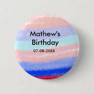 Badge Rond 5 Cm Rouge bleu américain garçon anniversaire ajouter n