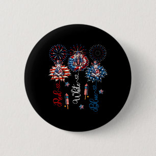 Badge Rond 5 Cm Rouge Bleu Blanc Trois chèvres mignonnes Sur Flora