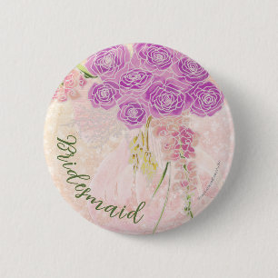 Badge Rond 5 Cm Rouge coucher de soleil Blush sheer noeud papillon