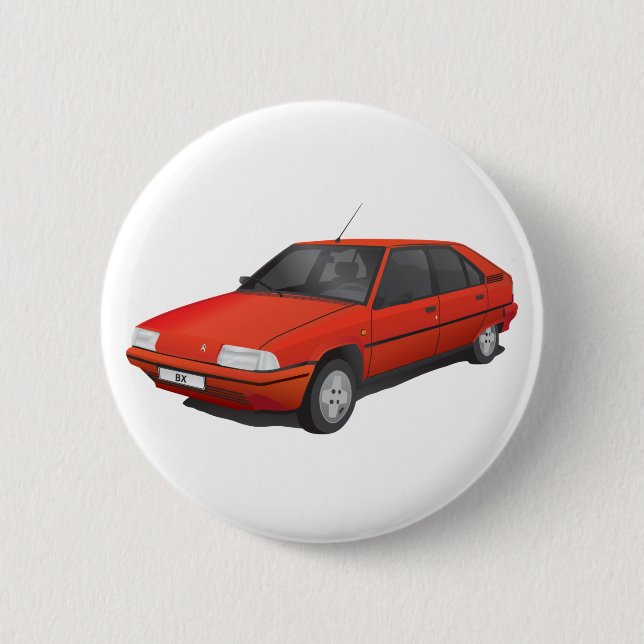 Badge Rond 5 Cm Rouge de Citroën BX (Devant)