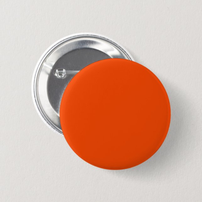 Badge Rond 5 Cm Rouge de couleur vive orange (Devant & derrière)